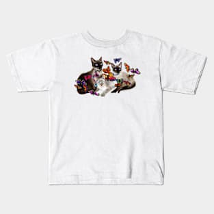 Kitties and Butterflies Kids T-Shirt